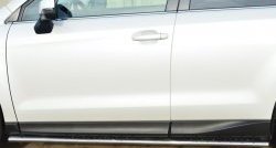 19 799 р. Защита порогов с круглыми вставками для ног из овальной трубы диаметром 75x42 мм Russtal  Subaru Forester  SJ (2012-2016)  с доставкой в г. Калуга. Увеличить фотографию 2