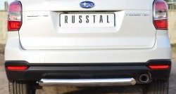 Одинарная защита заднего бампера из трубы диаметром 76 мм Russtal Subaru Forester SJ дорестайлинг (2012-2016)
