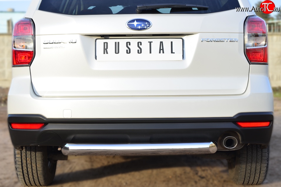 15 399 р. Одинарная защита заднего бампера из трубы диаметром 76 мм Russtal  Subaru Forester  SJ (2012-2016)  с доставкой в г. Калуга