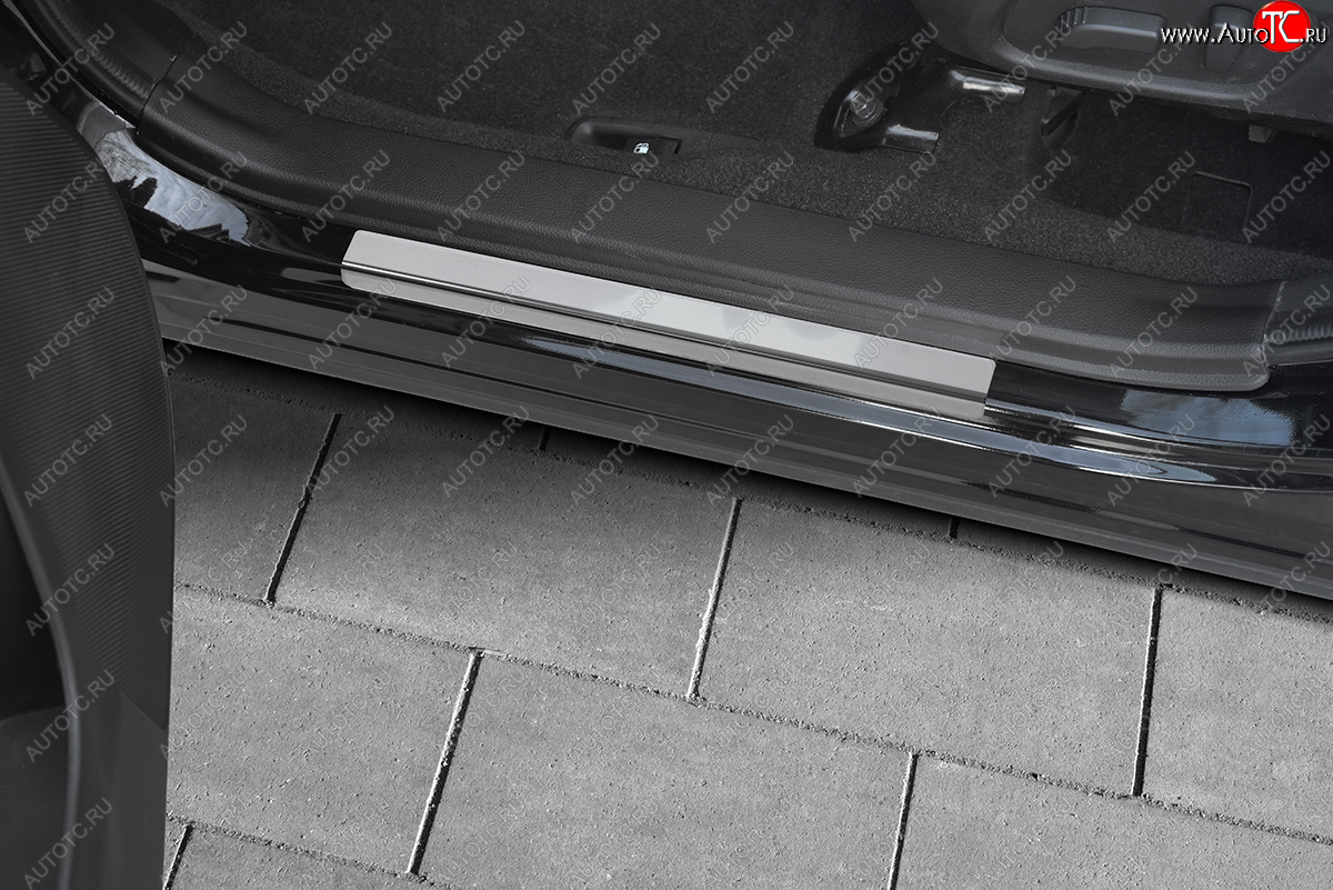 1 569 р. Накладки порожков салона Russtal  Subaru Forester  SJ (2012-2019) (Нержавейка полированная)  с доставкой в г. Калуга