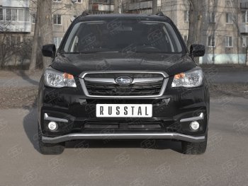 13 999 р. Защита переднего бампера Russtal d63 волна  Subaru Forester  SJ (2016-2019)  с доставкой в г. Калуга. Увеличить фотографию 1