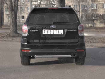 Защита заднего бампера (Ø63, нержавейка) Russtal Subaru Forester SJ рестайлинг (2016-2019)