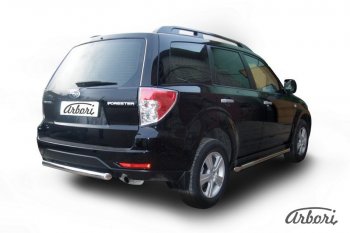 8 999 р. Защита заднего бампера Arbori Subaru Forester SH (2008-2013)  с доставкой в г. Калуга. Увеличить фотографию 2