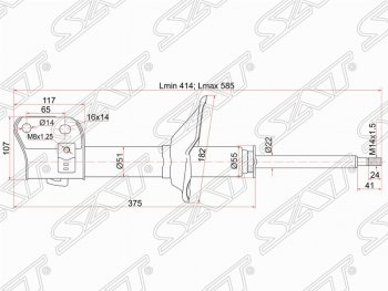 3 289 р. Левый амортизатор передний SAT  Subaru Impreza  GC - Outback  BH/BE12  с доставкой в г. Калуга. Увеличить фотографию 1