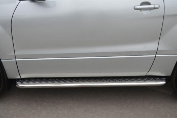 19 799 р. Широкая защита порогов с трубой диаметром 42 мм 3 дв. Russtal v2 Suzuki Grand Vitara JT 3 двери 2-ой рестайлинг (2012-2016)  с доставкой в г. Калуга. Увеличить фотографию 2