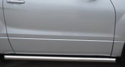 14 849 р. Защита порогов из круглой трубы диаметром 63 мм (3 дв.) Russtal Suzuki Grand Vitara JT 3 двери 2-ой рестайлинг (2012-2016) (Защита порогов с со скосами на торцах (вариант 1))  с доставкой в г. Калуга. Увеличить фотографию 2