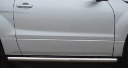 14 849 р. Защита порогов из круглой трубы диаметром 63 мм (3 дв.) Russtal Suzuki Grand Vitara JT 3 двери 2-ой рестайлинг (2012-2016) (Защита порогов с со скосами на торцах (вариант 1))  с доставкой в г. Калуга. Увеличить фотографию 6