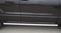 14 849 р. Защита порогов из круглой трубы диаметром 63 мм (5 дв.) Russtal  Suzuki Grand Vitara  JT 5 дверей (2012-2016) (Защита порогов с со скосами на торцах (вариант 1))  с доставкой в г. Калуга. Увеличить фотографию 1