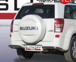 Защита заднего бампера из двух боковых уголков диаметром 57 мм Slitkoff Suzuki Grand Vitara JT 3 двери дорестайлинг (2005-2008)
