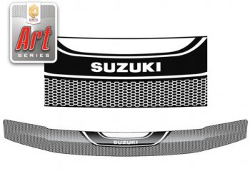 2 349 р. Дефлектор капота CA-Plastiс  Suzuki Grand Vitara  JT 3 двери (2005-2008) (Серия Art графит)  с доставкой в г. Калуга. Увеличить фотографию 1