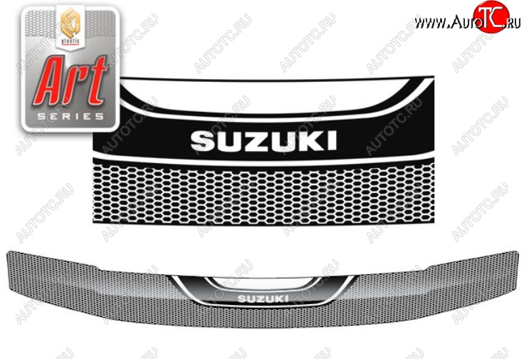 2 349 р. Дефлектор капота CA-Plastiс  Suzuki Grand Vitara  JT 3 двери (2005-2008) (Серия Art черная)  с доставкой в г. Калуга