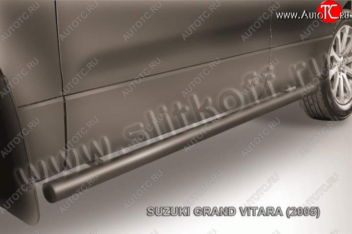 7 749 р. Защита порогов Slitkoff  Suzuki Grand Vitara  JT 5 дверей (2008-2012) (Цвет: серебристый)  с доставкой в г. Калуга
