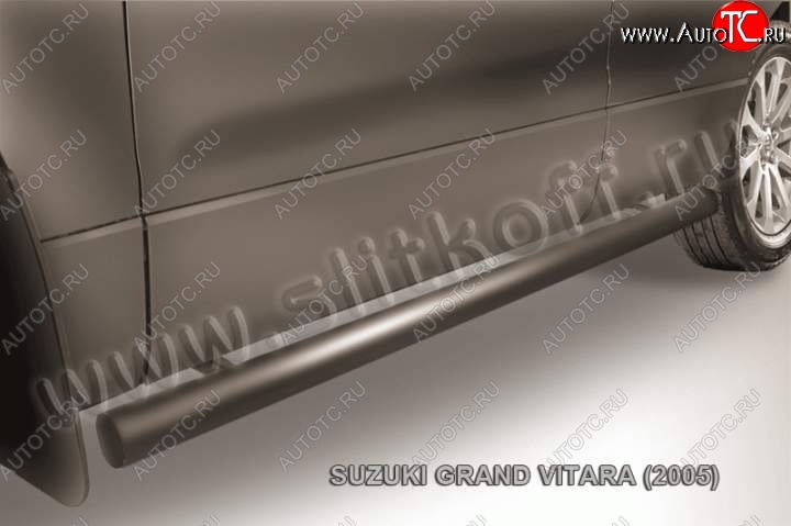 8 349 р. Защита порогов Slitkoff  Suzuki Grand Vitara  JT 5 дверей (2008-2012) (Цвет: серебристый)  с доставкой в г. Калуга