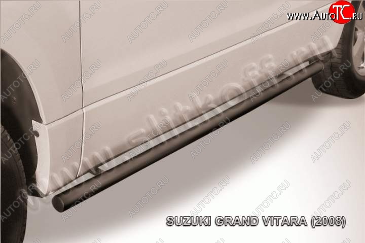 7 749 р. Защита порогов Slitkoff  Suzuki Grand Vitara  JT 3 двери (2005-2008) (Цвет: серебристый)  с доставкой в г. Калуга