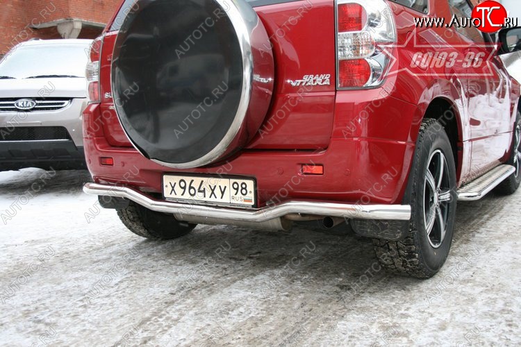 8 504 р. Защита заднего бампера Souz-96 (d60) Suzuki Grand Vitara JT 3 двери дорестайлинг (2005-2008)  с доставкой в г. Калуга