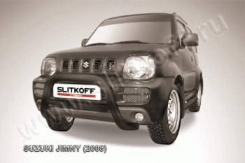 18 549 р. Кенгурятник d76 низкий  Suzuki Jimny  JB23/JB43 (2002-2012) (Цвет: серебристый)  с доставкой в г. Калуга. Увеличить фотографию 1