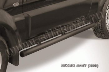7 749 р. Защита порогов Slitkoff  Suzuki Jimny  JB23/JB43 (2002-2012) (Цвет: серебристый)  с доставкой в г. Калуга. Увеличить фотографию 1