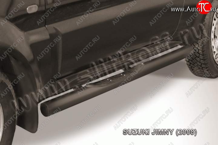 8 799 р. Защита порогов Slitkoff  Suzuki Jimny  JB23/JB43 (2002-2012) (Цвет: серебристый)  с доставкой в г. Калуга