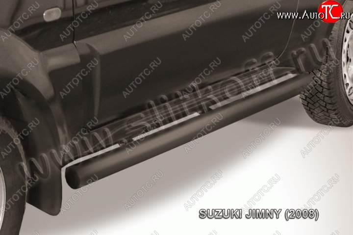 8 349 р. Защита порогов Slitkoff  Suzuki Jimny  JB23/JB43 (2002-2012) (Цвет: серебристый)  с доставкой в г. Калуга