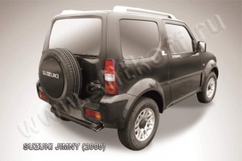 3 299 р. Защита задняя Slitkoff Suzuki Jimny JB23/JB43 1-ый рестайлинг (2002-2012) (Цвет: серебристый)  с доставкой в г. Калуга. Увеличить фотографию 1