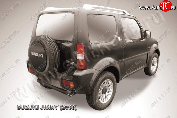 2 599 р. Защита задняя Slitkoff  Suzuki Jimny  JB23/JB43 (2002-2012) (Цвет: серебристый)  с доставкой в г. Калуга