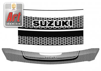 2 259 р. Дефлектор капота CA-Plastiс  Suzuki Swift  ZC72S (2010-2016) (Серия Art графит)  с доставкой в г. Калуга. Увеличить фотографию 1