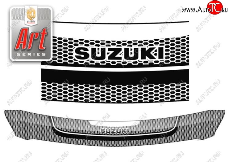 2 259 р. Дефлектор капота CA-Plastiс  Suzuki Swift  ZC72S (2010-2016) (Серия Art графит)  с доставкой в г. Калуга
