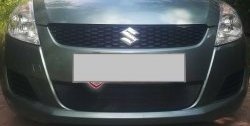 1 469 р. Сетка на бампер Russtal (черная) Suzuki Swift ZC72S дорестайлинг, хэтчбэк 5 дв. (2010-2013)  с доставкой в г. Калуга. Увеличить фотографию 1