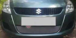1 539 р. Сетка на бампер Russtal (хром)  Suzuki Swift  ZC72S (2010-2013)  с доставкой в г. Калуга. Увеличить фотографию 1