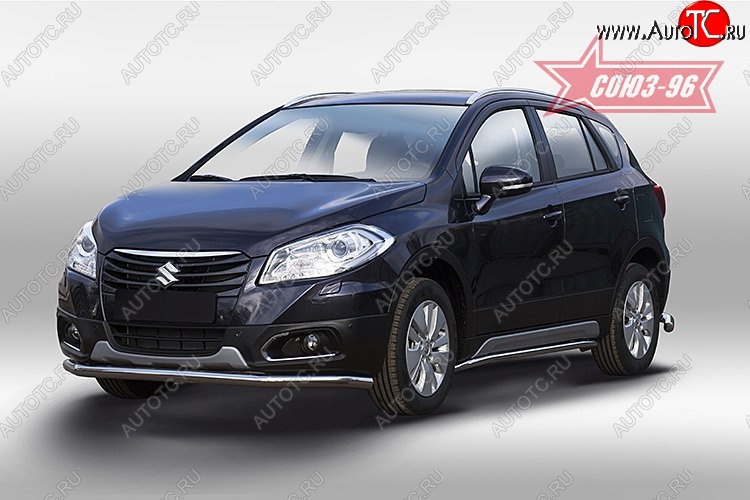 1 169 р. Защита переднего бампера одинарная New - Souz-96 (d60). Suzuki SX4 JYB, JYA хэтчбэк дорестайлинг (2013-2016)  с доставкой в г. Калуга