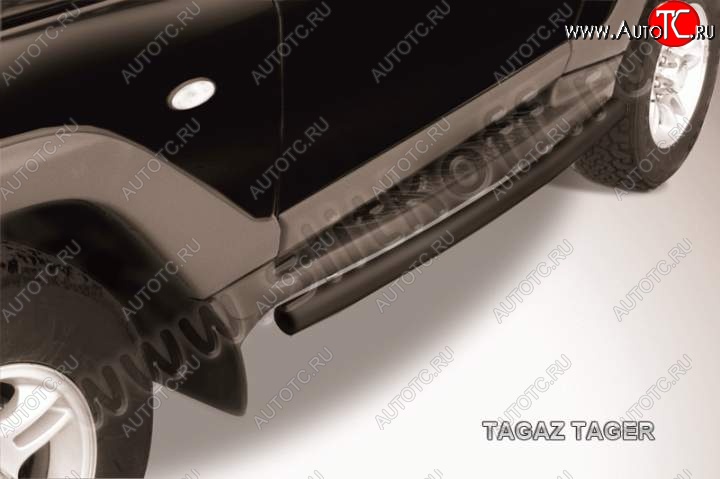 7 599 р. Защита штатного порога d57 ТАГАЗ Tager 3d (2008-2012) (Цвет: серебристый)  с доставкой в г. Калуга