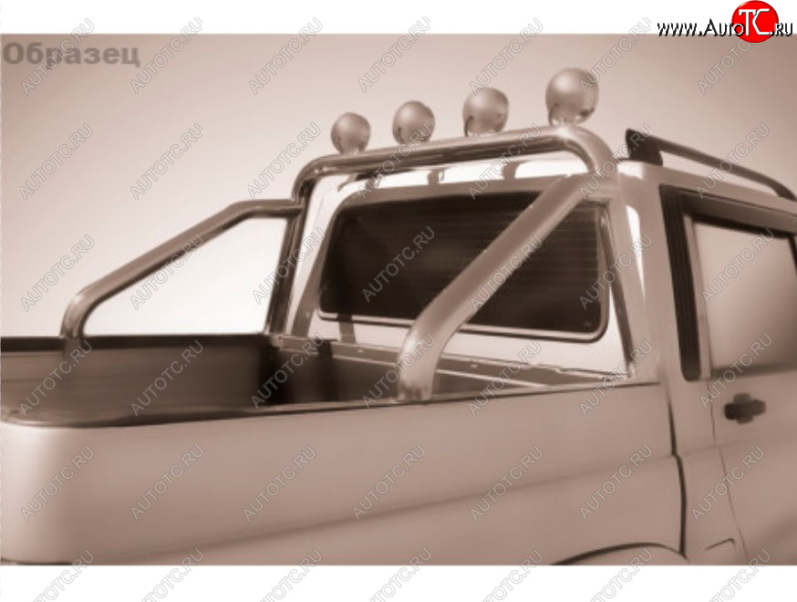 17 999 р. Защитная дуга багажника на Slitkoff (Ø 76 мм, с креплениями под ПТФ)  Toyota Hilux  AN120 (2017-2020) (Нержавеющая сталь)  с доставкой в г. Калуга