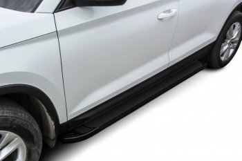 17 599 р. Пороги алюминиевые Slitkoff  Toyota Hilux  AN120 (2017-2020) (Optima Black )  с доставкой в г. Калуга. Увеличить фотографию 1
