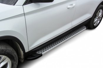19 999 р. Пороги алюминиевые Slitkoff  Toyota Hilux  AN120 (2017-2020) (Standart Silver)  с доставкой в г. Калуга. Увеличить фотографию 1