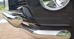 19 799 р. Защита переднего бампера (2 трубыØ63 мм с декор. пластинами, нержавейка) Russtal  Toyota Land Cruiser Prado  J150 (2013-2017)  с доставкой в г. Калуга. Увеличить фотографию 3