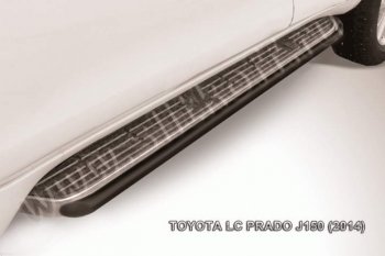 7 349 р. Защита штатного порога d42 Slitkoff  Toyota Land Cruiser Prado  J150 (2013-2017) (Цвет: серебристый)  с доставкой в г. Калуга. Увеличить фотографию 1