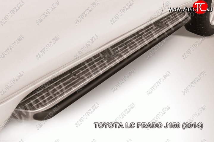7 349 р. Защита штатного порога d42 Slitkoff  Toyota Land Cruiser Prado  J150 (2013-2017) (Цвет: серебристый)  с доставкой в г. Калуга