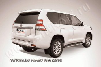 6 499 р. Защита задняя Slitkoff  Toyota Land Cruiser Prado  J150 (2013-2017) (Цвет: серебристый)  с доставкой в г. Калуга. Увеличить фотографию 1