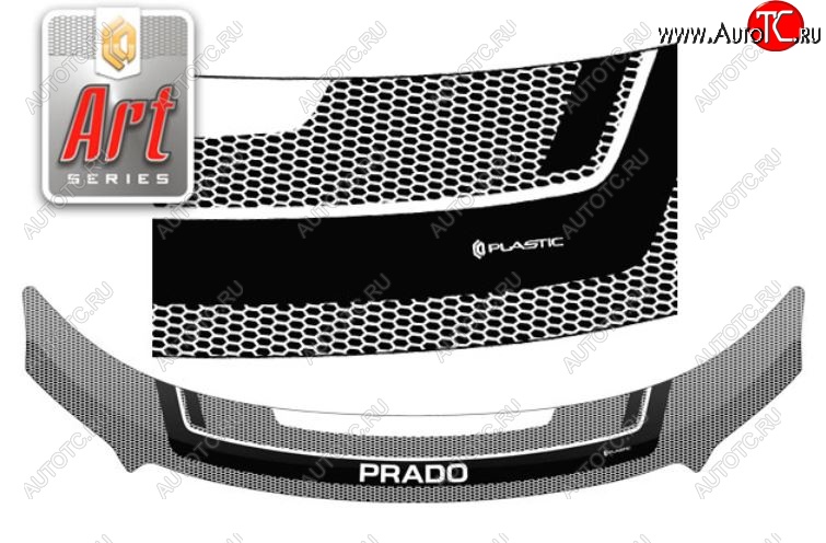 2 599 р. Дефлектор капота CA-Plastiс  Toyota Land Cruiser Prado  J150 (2013-2017) (Серия Art черная)  с доставкой в г. Калуга