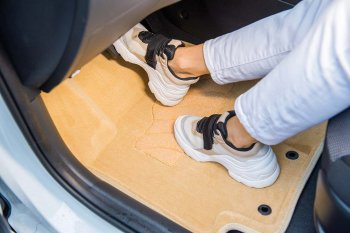 4 499 р. Текстильные 3D коврики в салон SEINTEX с подл Toyota Land Cruiser Prado J150 2-ой рестайлинг (2017-2020) (бежевые)  с доставкой в г. Калуга. Увеличить фотографию 3