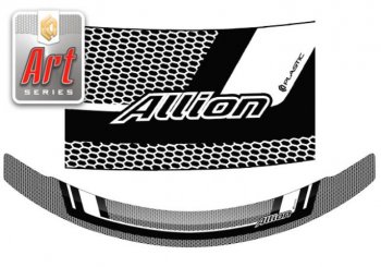 2 349 р. Дефлектор капота CA-Plastiс  Toyota Allion  T260 (2007-2016) (Серия Art белая)  с доставкой в г. Калуга. Увеличить фотографию 1