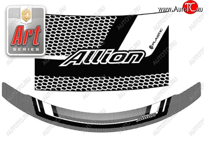 2 349 р. Дефлектор капота CA-Plastiс  Toyota Allion  T260 (2007-2016) (Серия Art черная)  с доставкой в г. Калуга