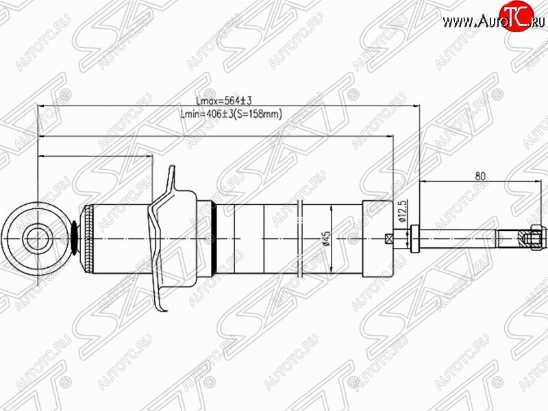 2 699 р. Амортизатор задний SAT (установка на левую или правую сторону) Toyota Crown S170 седан (1999-2003)  с доставкой в г. Калуга