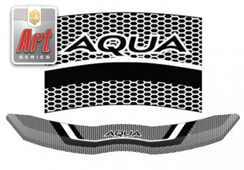 2 169 р. Дефлектор капота CA-Plastiс  Toyota Aqua  P10 (2011-2017) (Серия Art графит)  с доставкой в г. Калуга. Увеличить фотографию 1