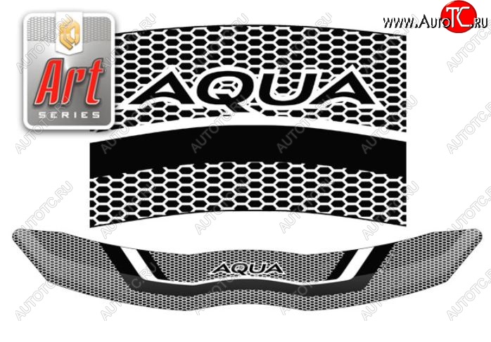 2 169 р. Дефлектор капота CA-Plastiс  Toyota Aqua  P10 (2011-2017) (Серия Art графит)  с доставкой в г. Калуга