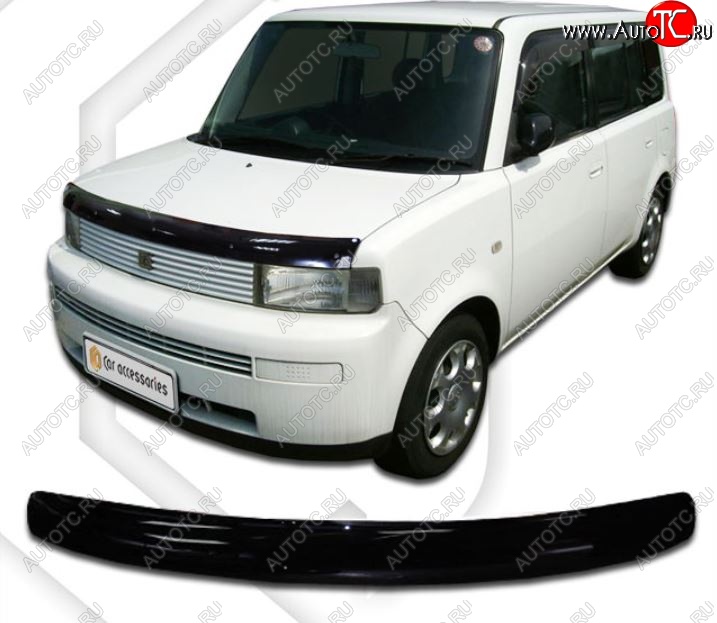 1 989 р. Дефлектор капота CA-Plastic  Toyota bB  1 (2000-2005) (Classic черный, Без надписи)  с доставкой в г. Калуга