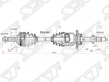 11 099 р. Привод передний правый SAT Toyota RAV4 XA10 3 дв. дорестайлинг (1994-1997)  с доставкой в г. Калуга. Увеличить фотографию 1