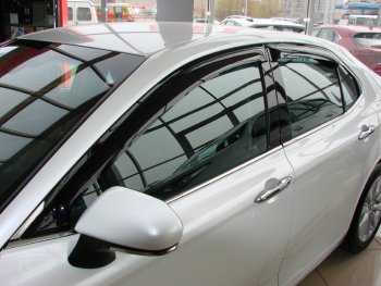 2 599 р. Дефлекторы окон (ветровики) SIM  Toyota Camry  XV70 (2017-2021)  с доставкой в г. Калуга. Увеличить фотографию 1