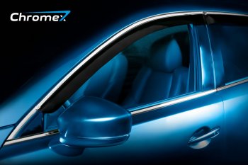 Дефлекторы окон с хромированым молдингом CHROMEX Toyota Camry XV70 дорестайлинг (2017-2021)