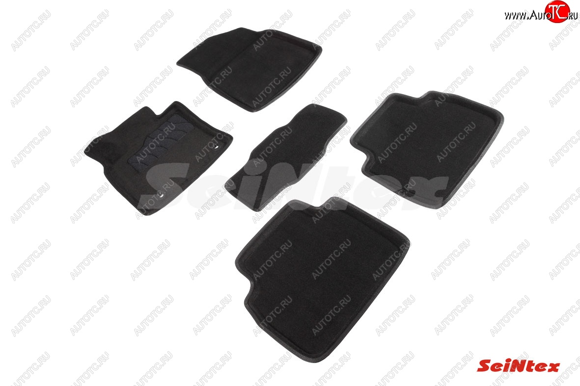 4 999 р. Комплект 3D ковриков в салон (ворсовые / чёрные) Seintex  Toyota Camry  XV70 (2017-2021)  с доставкой в г. Калуга